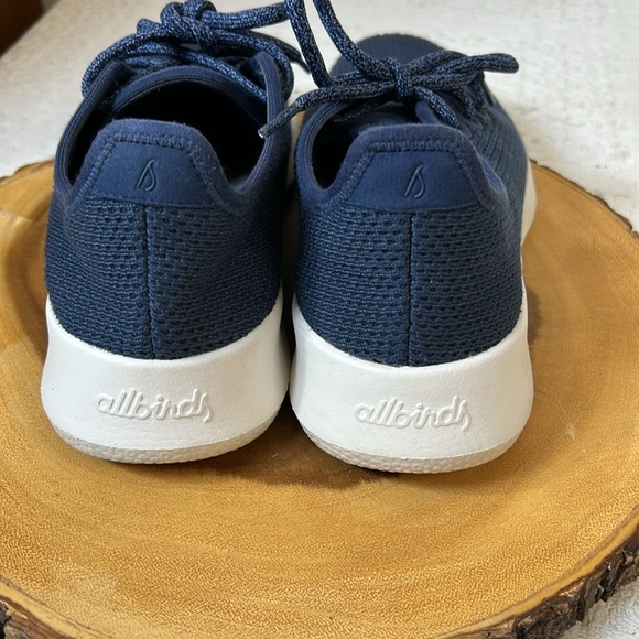 Allbirds Womens Tree Runners TR Running Shoes Lace Up Navy Blue White Size 7 - Picture 3 of 8
